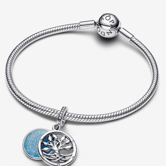 PANDORA Glow-in-the-dark Infinity Tree Double Dangle Charm w/box - Picture 8 of 8